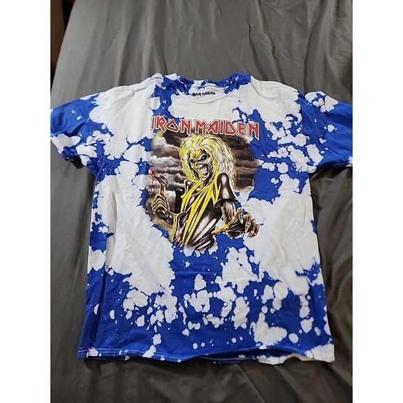 Other - New Iron Maiden Unisex T Shirt Small Graphic Blue Tie Dye Rock Music Sz Lg